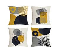 Jartinle Yellow Grey Abstract Throw Pillow Covers 20x20 Mid Century Modern Accent Geometric Pillow Covers Minimalist Set of 4 for Couch Home Décor