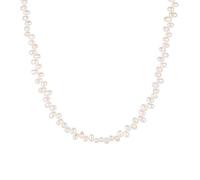 JaruJaru 4-5mm Handmade Baroque Pearl Strand, Premium Oval Freshwater Pearls,Unique Designed Choker Necklace for Girls and Women,40cm with 5cm Extender