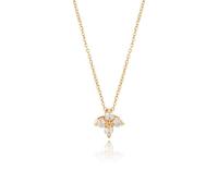 JaruJaru Dainty Vermeil Ultra Thin Pendent Necklace, 14K/18K Gold Plated on Sterling Silver, White/Green/Blue Cubic Zircornia Crystal, Versatile Delicate Chain, 38cm/41cm/44cm Adjustalbe Length