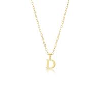 JaruJaru Delicate S925 Sterling Silver Personalized Name Necklace - 14K Gold Plated Adjustable Chain & Detachable Initial Pendant(D), Dainty Convertible Layering Jewelry for Women (38-45cm)