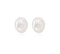 JaruJaru Handmade Keshi Pearl Stud Earrings for Women - Organic Freshwater Pearls, Hypoallergenic 925 Sterling Silver, 8mm Irregular Pearl Studs