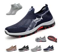 Jarv Cooling Comfort Sneaker, Atlacoast Shoes for Men, Summer Breathable Mesh Non-Slip Lightweight Slip-On Walking Shoes, Comfort for All-Day Wear(Blue,39 EU)