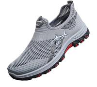 Jarv Cooling Comfort Sneaker, Atlacoast Summer Breathable Slip-On Sports Walking Shoes, Lightweight Anti-Slip, for Man (Gray,7.5)