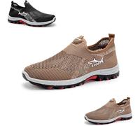 Jarv Cooling Comfort Sneaker, Breathable Walking Mesh Shoes for Men, Soft Bottom Comfy Casual Anti-Slip Slip On Summer, with a Soft Rubber Base, Suitable for Daily use (Khaki,11)