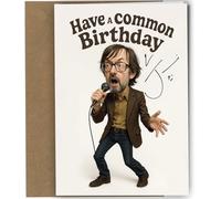 Jarvis Cocker Birthday Card with Autograph - Funny Caricature with Reproduction Printed Signature | Pulp Memorabilia, Britpop Present for Music Fans and Collectors No1949