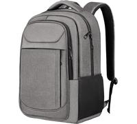 JARWAM 15.6 Inch Travel Laptop Backpack, Business Anti Theft Slim School backpack, Grey, 17.3 Inch （18.89“x13.38"x8.66"）, Travel Backpacks