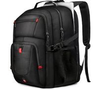 JARWAM Extra Large Laptop Backpack with LifetimeWarranty, 50L Extra Large TSA Friendly Travel Backpack for Men Women, 17 Inch Big TSA Airline Approved Work Computer Backpack for Business Travel,Black