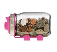 Jarware 82600 Piggy Bank Lid for Regular Mouth Mason Jars, Pink