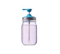 Jarware 82648 Plastic Lid for Regular Mouth Mason Jars, Blue Soap Pump