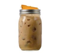 Jarware Drink Lid 82615 Regular Mouth Mason Jars, Orange, Plastic