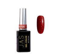 JAS Gel Color Christmas Gel Polish Glitter Red, Super Sparkle, Bright Red, Long Lasting, Chip Resistant, 15ml, festive season JAS 105