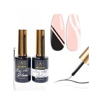 JAS Gel Liner Nail Art Design-10ML bottle *2pcs Black & White Painting Gel, French Manicure, Gel for liner drawing and Nail Color Painting, UV Liner Nail Gel for Nail Starter Home DIY Nail Salon