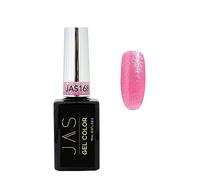 JAS Gel Polish Nude Neutral Colours Gel Nail Polish, Nude pink, Light, blush, Pale pink,Long Lasting, Chip Resistant, UK distributor 15 ml (Glittery Pink 168)