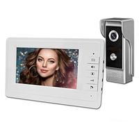 JASAG 7" Home Safe Video Doorbell Video Intercom System, IR Night Vision Camera and TFT Color Screen Monitor, Complete Video Door Phone Set with Waterproof Outdoor Unit, Can Be Wired for Unlocking