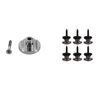 Jasaly 1 Pcs Jazz Bass/Precision Bass String Guide - Chrome & 6 Pcs Mushrooms Head Guitar Strap Buttons Strap Locks Chrome