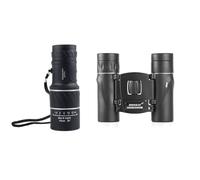 Jasaly 2PCS 2000X25 HD Zoom Portable Binoculars and Single-Tube Telescope 16X52 Long Range BAK4 Telescope Folding for Camping