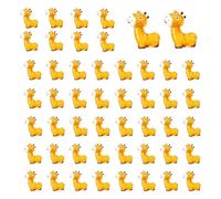 Jasaly 50Pcs Mini Animals Figurines, Resin Tiny Animal Miniatures, Wild Giraffe Miniature Collection