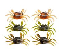 Jasaly 6pcs Cranka Crab Lure Crab Bait 3D Simulated Crab Soft Lure with Double Hooks for Fishing Accessories Tools