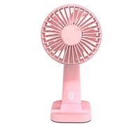 Jasaly Built-in Rechargeable Battery Table Fan Mobile Phone Holder Wind Speed Direction Adjustable Easy to Carry Available Colours - Pink