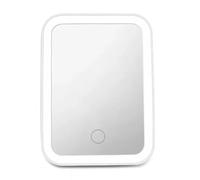 Jasaly LED Vanity Mirror with Lights Portable Cosmetic Travel Tabletop Make Up Lighted Desk Mirror USB Rechargeable White