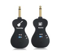 Jasaly Wireless Guitar System Built-in Rechargeable 4 Channels Guitar Transmitter Receiver for Electric Guitar Bass Replacement Accessories