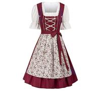 JASAMBAC 3 Piece German Dirndl Dress for Women 2023 Bavarian Oktoberfest Costumes Floral XL