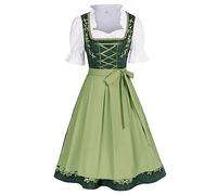 JASAMBAC Oktoberfest Costumes Women's Fraulein Blue Bavarian Costume Army Green L