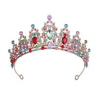Jascatin Gold Tiara Wedding Tiaras and Crowns for Women Rhinestone Queen for Women Princess Crown Birthday Tiara Headbands for Wedding Prom Bridal Party (MultiColor)