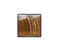 Jascatin Layered 6PCS Metal Chain Bracelets Stacking Bracelet Metal Hand Chain Bracelets Set for Women (Gold)