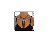 Jascatin Tassel Brown Velvet Necklace Feather Turquoise Necklace Chain Adjustable Jewelry for Women