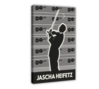Jascha Heifetz Violin Virtuoso in Silhouette Canvas Poster Bedroom Decor Sports Landscape Office Room Decor Gift 16x24inch(40x60cm) Frame-style-12