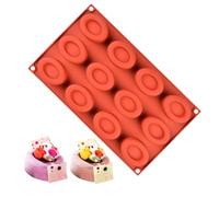 JasCherry 12-Cavity Silicone Donut Pan, Non-Stick Oval Doughnut Baking Mold, Professional Grade Flexible Cake Mould for Homemade Donuts, Cupcakes, Desserts, Dishwasher & Oven Safe - BPA Free