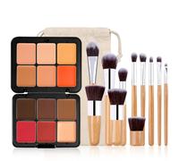 JasCherry 12 Colors Cover Cream Blush Palette, Eyeshadow Palette, Lift Sculpt Cream Contour Kit, Concealing, Highlighting Contouring Makeup Palette, Smudge Proof, Natural-Looking, Concealer for Women