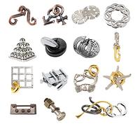 JasCherry 15Pcs/Set Brain Teaser Metal Puzzle Sets, 3D Unlock Interlocking Puzzle, Metal Knot Puzzle Mind Games, Puzzle Switch Games, Adults Educational Toy Gift, Stop Addicted to Mobilephone#4