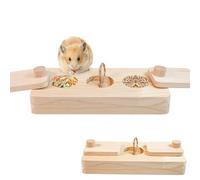 JasCherry 3 in 1 Hamster Foraging Toys Cage Accessories for Rabbits, Guinea Pigs, Gerbils, Syrians, Chinchillas, Dwarf Hamsters, Natural Wooden Boredom Breakers, Rat Enrichment Treat Feeder(B)