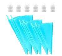 JasCherry 6 PCS Reusable Silicone Icing Piping Bags with 6 Couplers, Cream Cake Decoration Bags Spray Bags Pastry Decorations Bags DIY Cookie Cupcake Dessert Cake Decorating Tool Set