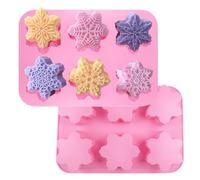 JasCherry Christmas Silicone Molds, 3D Snowflake Shaped, Christmas Special Pattern Silicone Baking Mold, for Cake Pudding Pie Soap Muffin