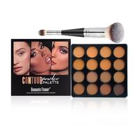 JasCherry Contour Palette, 16 Color Contouring Highlight Powder with Double Head Brush, Makeup Gifts for Women