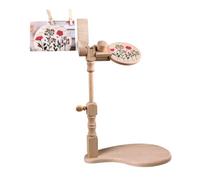 JasCherry Needlework Lap Frame, Wood Hoop Seat Frame Embroidery Stand, Adjustable Rotating Cross Stitch Stand with Pattern Splint, Ring Frame Adjustable Sewing Tools for DIY Craft Thread Sewing