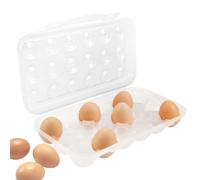 JasCherry Portable Chicken Egg Storage Box, Stackable Egg Holder Container with Lid, Egg Organizer Tray Display for 18 Eggs, Egg Dispenser Basket for Refrigerator Camping Picnic Hiking Travel Outdoor
