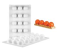JasCherry Silicone Cake Mould, 15 Cavity Semi Sphere Shaped Non-Stick Cake Baking Mold, Soap Mould, Muffin Tray, Cupcake Moulds, Ideal for Cake Candy Chocolate Cupcake Jelly Soap