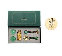 JasCherry Wax Stamp Sealing Kit, Complete Wax Seal Kit with Gift Box, Vintage Adhesive Waxing Kit for Postage Letter, Antique Manuscript, Greeting Cards, Wedding Invitation