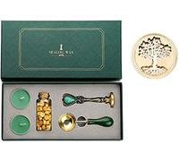 JasCherry Wax Stamp Sealing Kit, Complete Wax Seal Kit with Gift Box, Vintage Adhesive Waxing Kit for Postage Letter, Antique Manuscript, Greeting Cards, Wedding Invitation