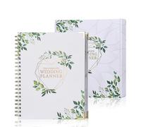 JasCherry Wedding Planner Book and Organizer Set with Metal Corners, Wedding Countdown Calendar, Engagement Gifts Binder Calendar with Colorful Stickers