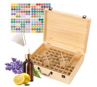 JasCherry Wooden Essential Oil Storage Box Home Fragrance Carrier Case with Lid, Essential Oils Display Organizer Holds 80 Bottles, Detachable Aromatherapy Organizer Nail Polish Fragrance Container