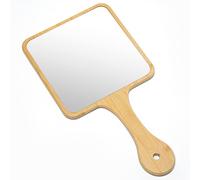 Jasefa Handheld Mirror,Natural Bamboo Hand Mirror with Handle,Cute Hand held Mirror for Shaving Single-Sided Portable Travel Vanity Mirror for Men & Women,6.3" W x 11.8" L