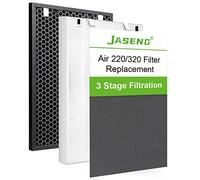 JASENG For Bissell Air 220 Filter Replacement H13 HEPA Filter Compatible with Bissell Air320 Air220, 3 Stage Filtration System(Pre-Filter + HEPA Filter + Activated Carbon Filter)