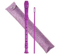 Jasenna Recorder Instrument for Beginner Adults,8-Hole Soprano Descant Recorder Music Flute with with Cleaning Rod & Leather Case For Home Entertainment(3-Carved Purple)