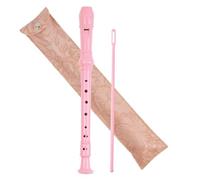 Jasenna Recorder Instrument for Beginner Adults,8-Hole Soprano Descant Recorder Music Flute with with Cleaning Rod & Leather Case For Home Entertainment(2-Carved Pink)