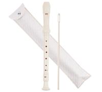 Jasenna Recorder Instrument for Beginner Adults,8-Hole Soprano Descant Recorder Music Flute with with Cleaning Rod & Leather Case For Home Entertainment(2-Woven White)